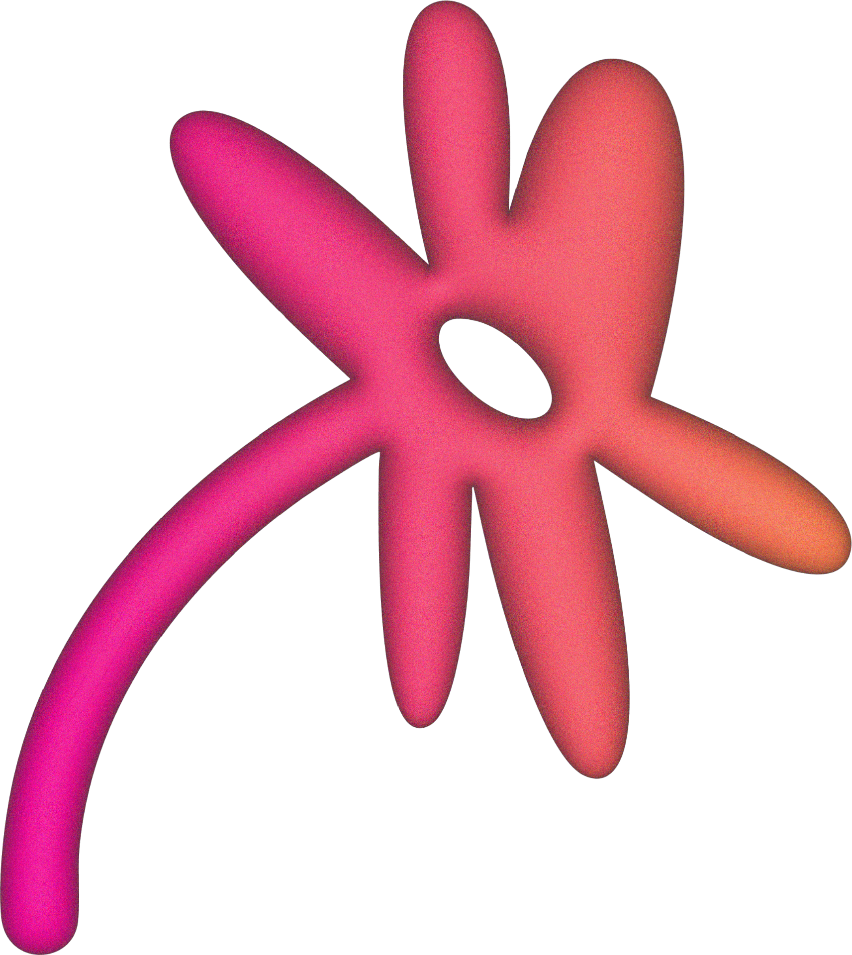 Pink and orange decorative afriCANNES brand shape